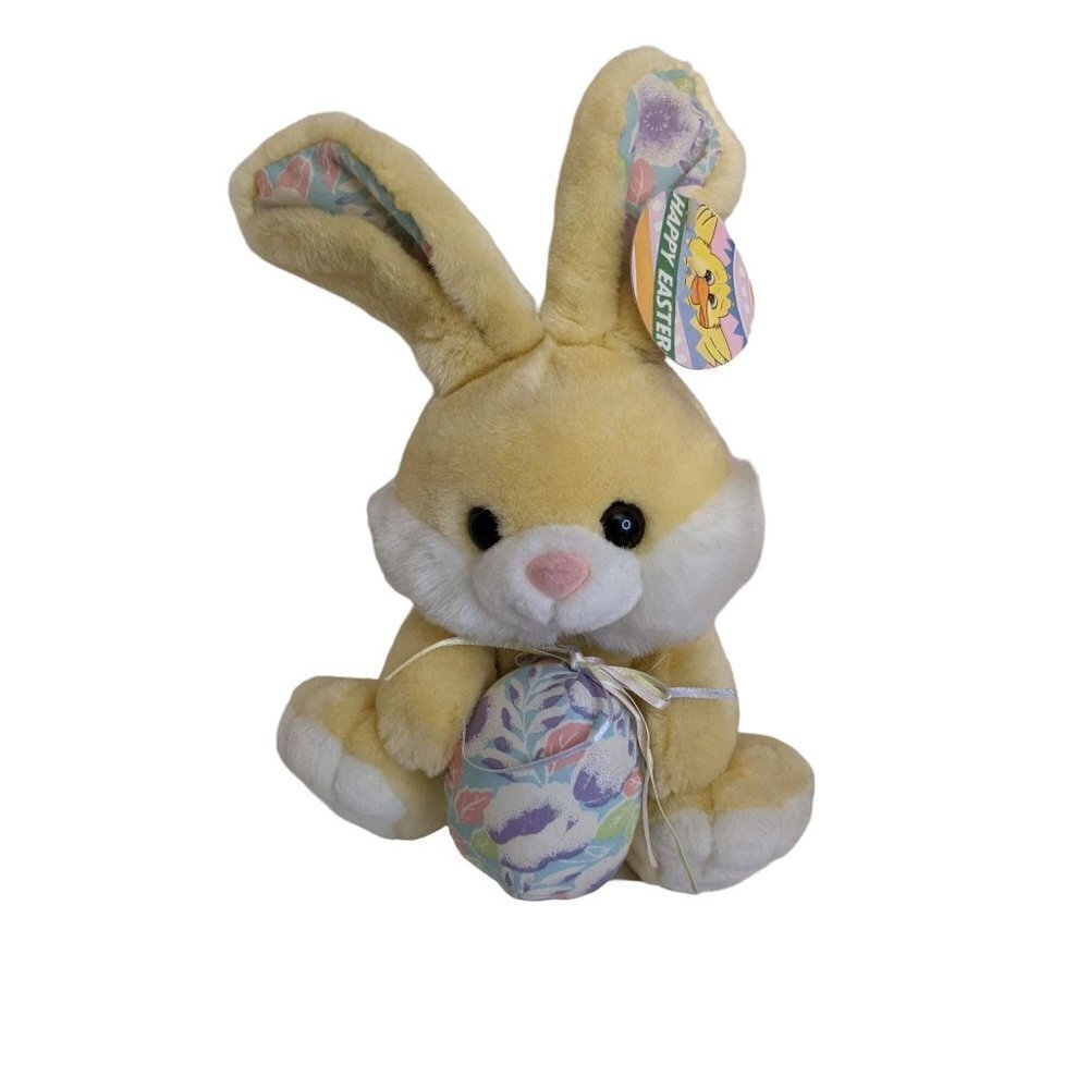 TL Toys Rabbit bunny plush‎ stuffed animal yellow Easter egg  9.5in